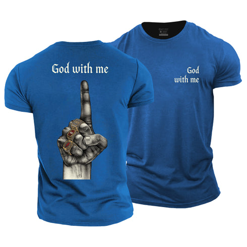 Men's God With Me Cotton T-Shirt